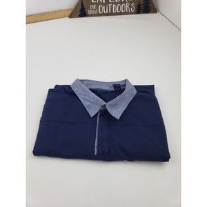 Perry Ellis Mens Polo TShirt Size Medium  Color Navy Blue Casual Lightweight Top